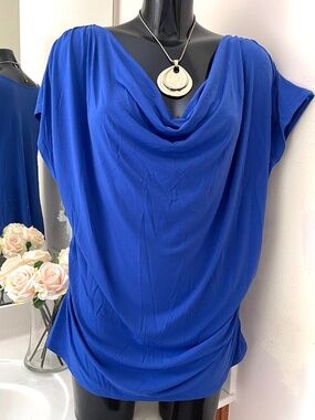 LANE BRYANT Women’s Too size 2X blue tunic Plus Size shirt 18/20 stretch